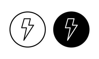Şimşek simgesi vektör illüstrasyonu. Elektrik işareti ve sembol. Güç simgesi. enerji işareti