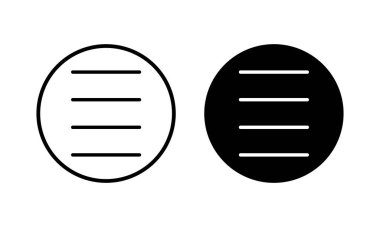 Menü Simgesi vektör illüstrasyonu. Web menü işareti ve sembol. Hamburger menüsü sembolü