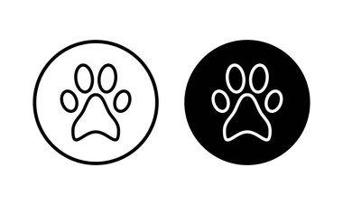 Paw simgesi vektör illüstrasyonu. Pençe izi ve sembol. köpek ya da kedi pençesi