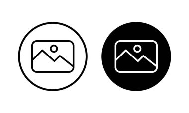 Resim simgesi vektör illüstrasyonu. Fotoğraf galerisi işareti ve sembol. resim simgesi