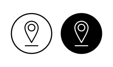Pin simgesi vektör illüstrasyonu. Yer işareti ve sembol. hedef simgesi. harita iğnesi