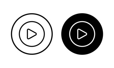 Simge vektör illüstrasyonunu çal. Düğme işareti ve sembolü çal