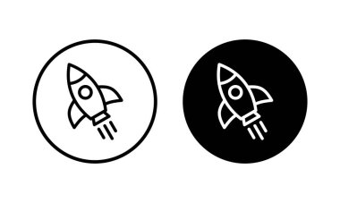 Roket ikon vektör illüstrasyonu. Başlangıç işareti ve sembol. roket fırlatma simgesi