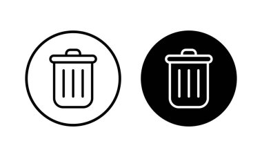 Çöp ikonu vektör illüstrasyonu. Çöp kutusu simgesi. İşareti ve sembolü sil.