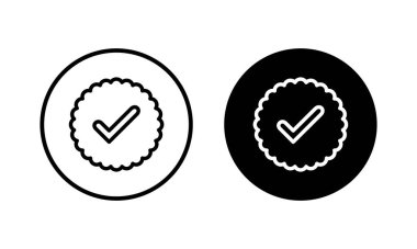 Doğrulanmış ikon vektör illüstrasyonu. Doğrulama işareti. onaylanmış işaret ve sembol