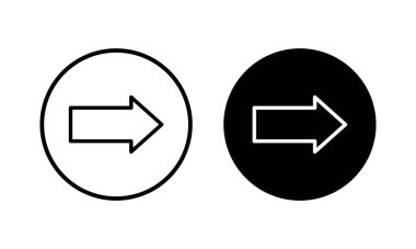 Ok simgesi vektör illüstrasyonu. Web tasarımı için ok işareti ve sembol.
