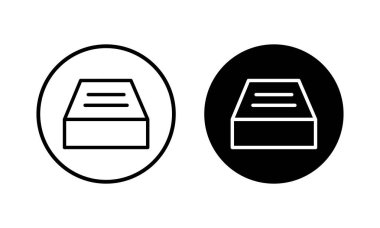 Dizin simgesi illüstrasyonunu arşivle. Belge vektör simgesi. Depolama simgesini arşivle.