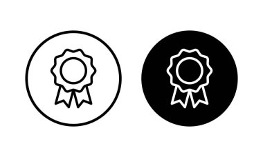 Rozet simgesi vektör çizimi. Ödül ikon vektörü. İşaret ve sembollere ulaşın. Damga