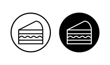 Kek simgesi vektör illüstrasyonu. Pasta işareti ve sembol. Doğum günü pastası simgesi