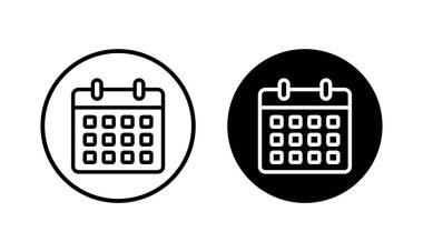 Takvim simgesi vektör illüstrasyonu. Takvim işareti ve sembol. Simge simgesini ayarla