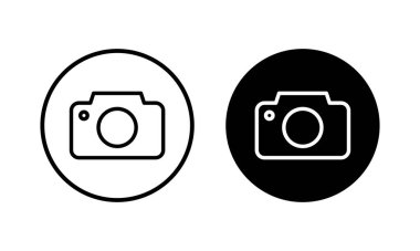 Kamera simgesi vektör illüstrasyonu. Fotoğraf makinesi işareti ve sembol. fotoğrafçılık simgesi.