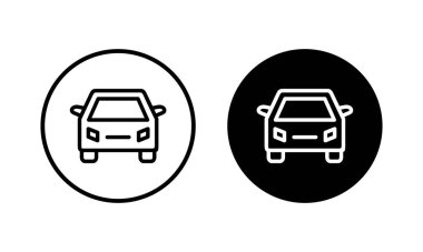 Araba ikonu vektör illüstrasyonu. Araba işareti ve sembol. küçük sedan