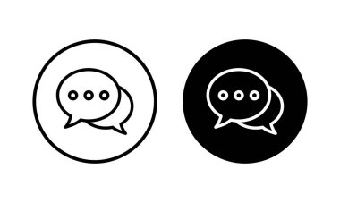 Sohbet ikonu vektör illüstrasyonu. Konuşma balonu işareti ve sembol. Yorum simgesi. ileti
