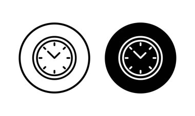 Saat simgesi vektör illüstrasyonu. Zaman işareti ve sembol. saat simgesi