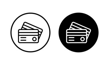 Kredi kartı ikonu vektör illüstrasyonu. Kredi kartı ödeme imzası ve sembolü