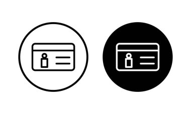 Lisans simgesi vektör illüstrasyonu. Kimlik kartı simgesi. Sürücü ehliyeti, personel kimlik kartı 