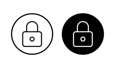 Simge vektör illüstrasyonunu kilitle. Asma kilit işareti ve sembol. Şifreleme simgesi. Güvenlik sembolü