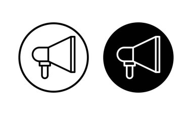 Megafon ikon vektör çizimi. Hoparlör işareti ve sembol