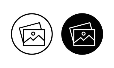 Resim simgesi vektör illüstrasyonu. Fotoğraf galerisi işareti ve sembol. resim simgesi