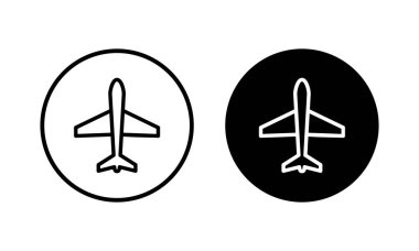 Düzlem ikonu vektör illüstrasyonu. Uçak işareti ve sembol. Uçuş taşıma sembolü. Seyahat işareti. uçak.