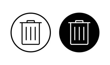 Çöp ikonu vektör illüstrasyonu. Çöp kutusu simgesi. İşareti ve sembolü sil.