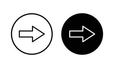 Ok simgesi vektör illüstrasyonu. Web tasarımı için ok işareti ve sembol.