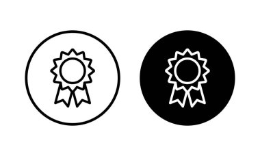 Rozet simgesi vektör çizimi. Ödül ikon vektörü. İşaret ve sembollere ulaşın. Damga