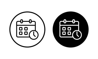 Takvim simgesi vektör illüstrasyonu. Takvim işareti ve sembol. Simge simgesini ayarla