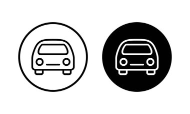 Araba ikonu vektör illüstrasyonu. Araba işareti ve sembol. küçük sedan