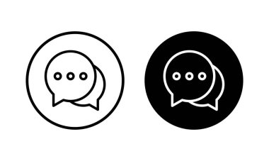 Sohbet ikonu vektör illüstrasyonu. Konuşma balonu işareti ve sembol. Yorum simgesi. ileti