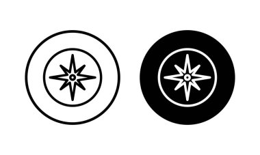 Pusula simgesi vektör illüstrasyonu. ok pusula simgesi işareti ve sembolü