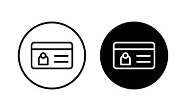Lisans simgesi vektör illüstrasyonu. Kimlik kartı simgesi. Sürücü ehliyeti, personel kimlik kartı 