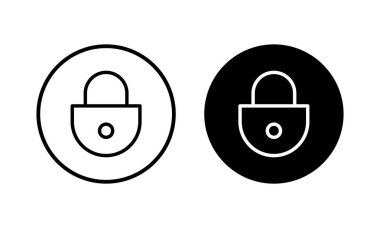 Simge vektör illüstrasyonunu kilitle. Asma kilit işareti ve sembol. Şifreleme simgesi. Güvenlik sembolü