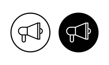Megafon ikon vektör çizimi. Hoparlör işareti ve sembol