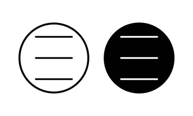 Menü Simgesi vektör illüstrasyonu. Web menü işareti ve sembol. Hamburger menüsü sembolü