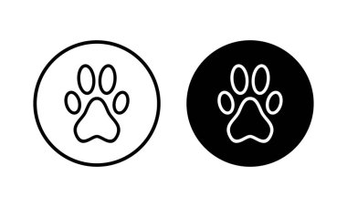 Paw simgesi vektör illüstrasyonu. Pençe izi ve sembol. köpek ya da kedi pençesi