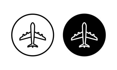 Düzlem ikonu vektör illüstrasyonu. Uçak işareti ve sembol. Uçuş taşıma sembolü. Seyahat işareti. uçak.