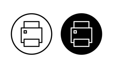 Simge vektör çizimini yazdır. yazıcı işareti ve sembol
