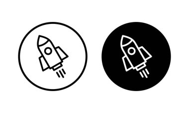 Roket ikon vektör illüstrasyonu. Başlangıç işareti ve sembol. roket fırlatma simgesi