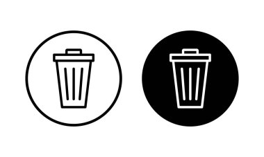 Çöp ikonu vektör illüstrasyonu. Çöp kutusu simgesi. İşareti ve sembolü sil.