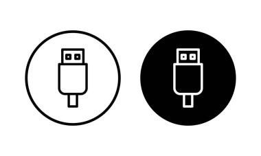 Usb simge vektör illüstrasyonu. Flaş disk işareti ve sembol. Flash disk işareti.