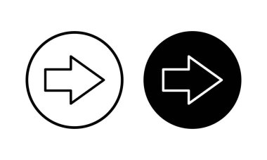 Ok simgesi vektör illüstrasyonu. Web tasarımı için ok işareti ve sembol.