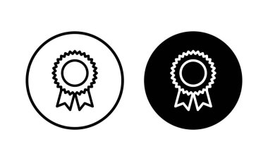 Rozet simgesi vektör çizimi. Ödül ikon vektörü. İşaret ve sembollere ulaşın. Damga