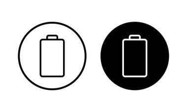 Batarya ikonu vektör çizimi. Pil şarj işareti ve sembol. pil şarj seviyesi