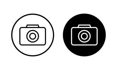 Kamera simgesi vektör illüstrasyonu. Fotoğraf makinesi işareti ve sembol. fotoğrafçılık simgesi.