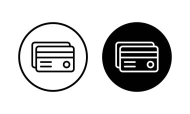 Kredi kartı ikonu vektör illüstrasyonu. Kredi kartı ödeme imzası ve sembolü