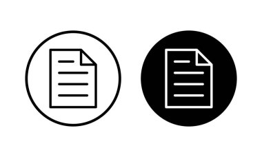 Belge simgesi vektör illüstrasyonu. Kağıt ve sembol. Dosya Simgesi