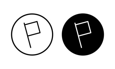 Bayrak simgesi vektör illüstrasyonu. GPS yer kodu haritası. Konum belirleyici simgesi.