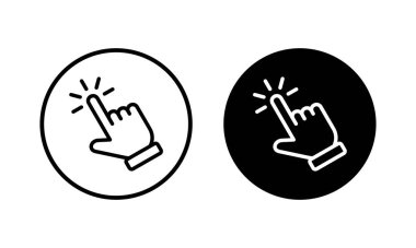 El ile ikon vektör illüstrasyonuna tıklayın. İşaret ve sembol. el imleç simgesi