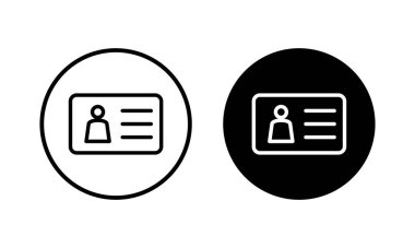 Lisans simgesi vektör illüstrasyonu. Kimlik kartı simgesi. Sürücü ehliyeti, personel kimlik kartı 